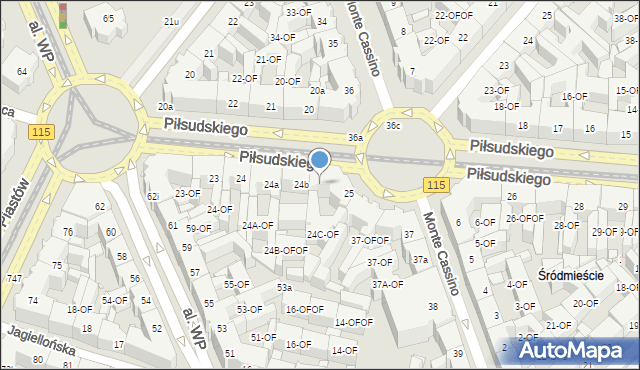 Szczecin, Piłsudskiego Józefa, marsz., 24c, mapa Szczecina