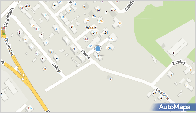 Szczecin, Piwna, 12, mapa Szczecina