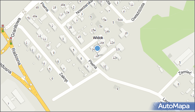 Szczecin, Piwna, 12f, mapa Szczecina