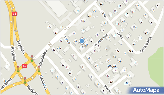 Szczecin, Piwna, 17, mapa Szczecina