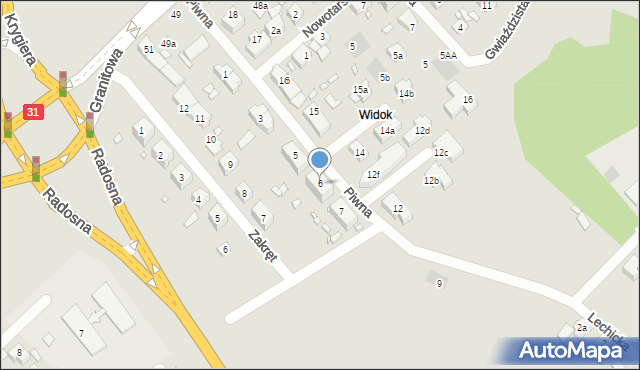 Szczecin, Piwna, 6, mapa Szczecina