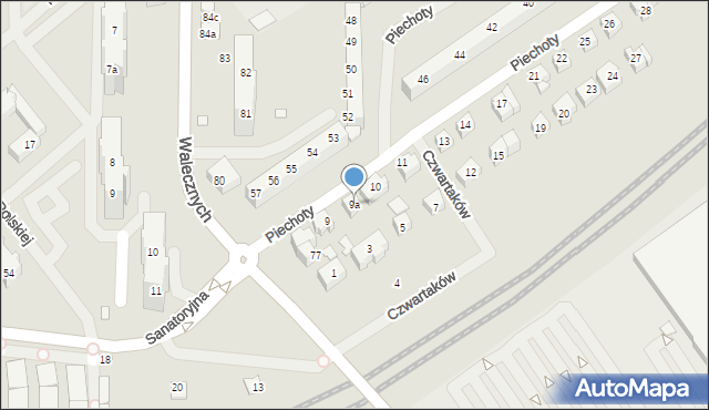 Szczecin, Piechoty, 9a, mapa Szczecina