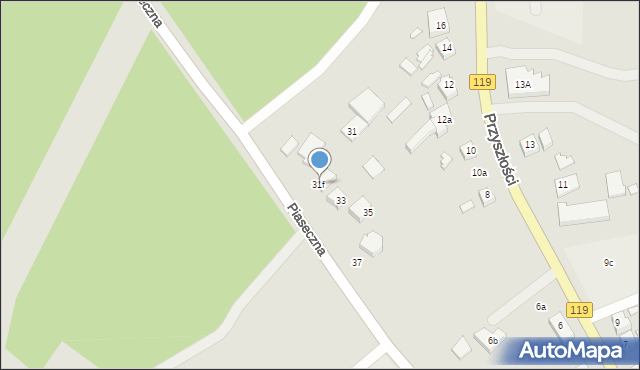 Szczecin, Piaseczna, 31f, mapa Szczecina