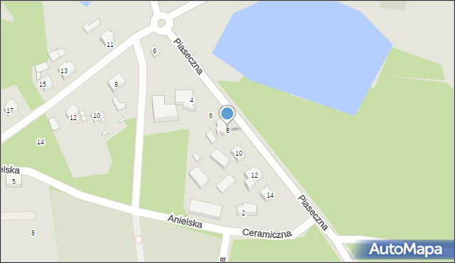 Szczecin, Piaseczna, 8, mapa Szczecina