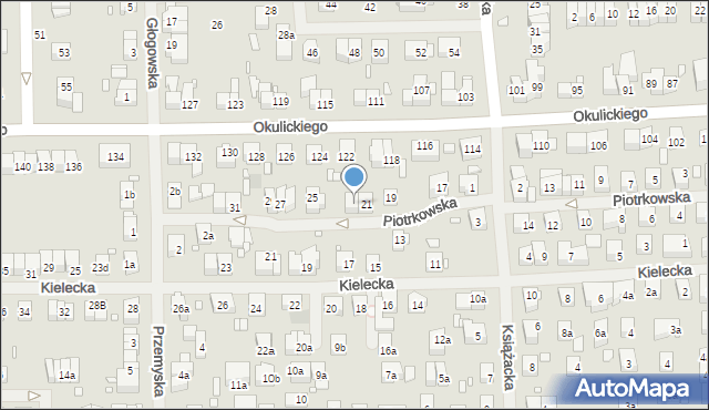 Szczecin, Piotrkowska, 23, mapa Szczecina