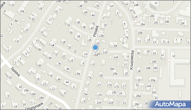 Szczecin, Pińska, 11a, mapa Szczecina