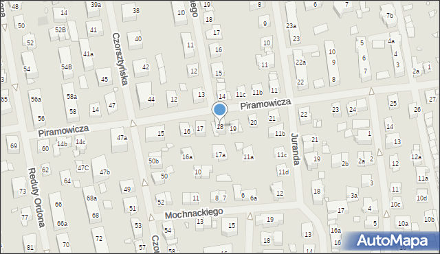 Szczecin, Piramowicza Grzegorza, ks., 18, mapa Szczecina