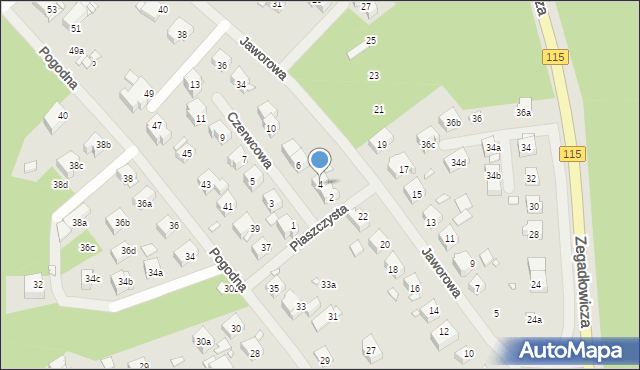 Szczecin, Piaszczysta, 4, mapa Szczecina