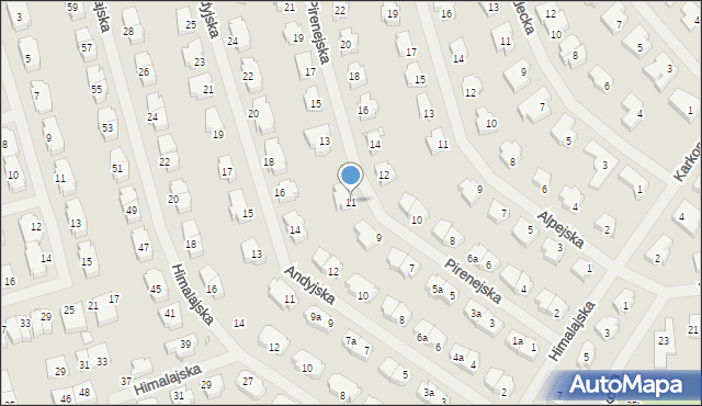 Szczecin, Pirenejska, 11, mapa Szczecina