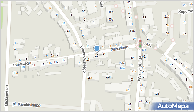 Szczecinek, Pileckiego Witolda, rtm., 15, mapa Szczecinek