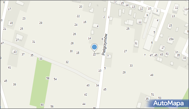 Szczepanów, Pielgrzymów, 12, mapa Szczepanów