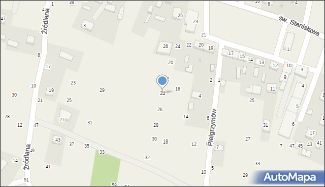 Szczepanów, Pielgrzymów, 24, mapa Szczepanów