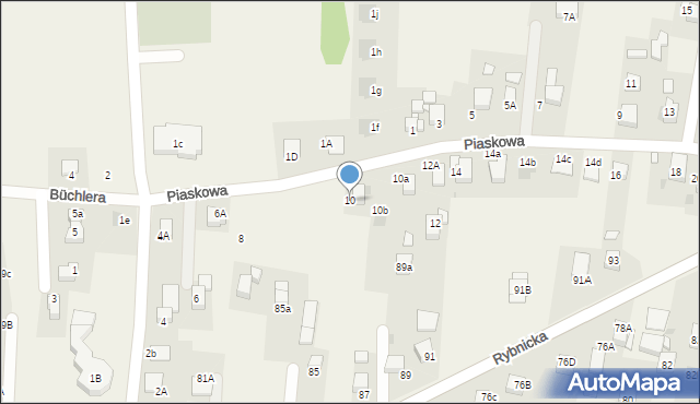 Szczerbice, Piaskowa, 10, mapa Szczerbice