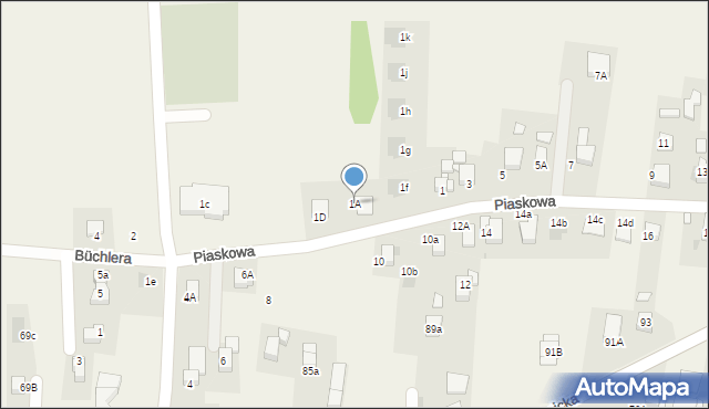 Szczerbice, Piaskowa, 1A, mapa Szczerbice