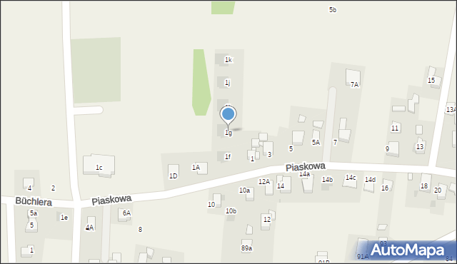 Szczerbice, Piaskowa, 1g, mapa Szczerbice