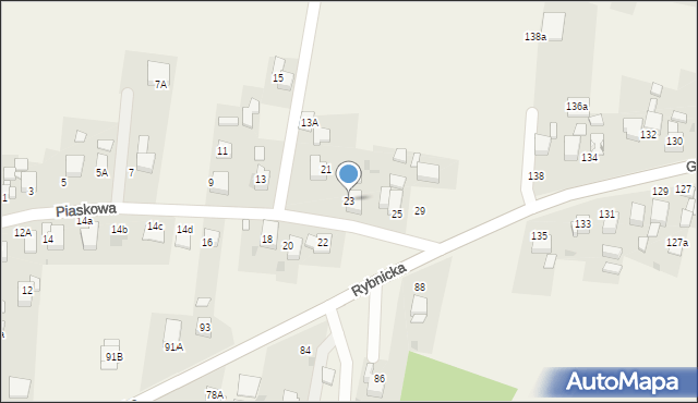 Szczerbice, Piaskowa, 23, mapa Szczerbice