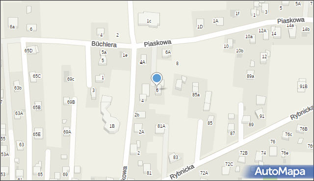 Szczerbice, Piaskowa, 6, mapa Szczerbice