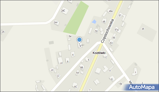 Szczerców, Piaskowa, 4, mapa Szczerców