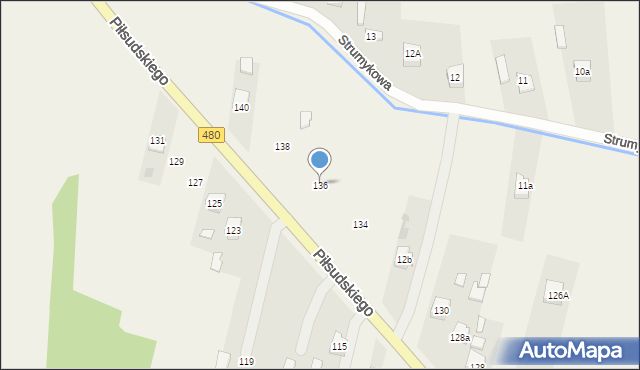 Szczerców, Piłsudskiego Józefa, marsz., 136, mapa Szczerców