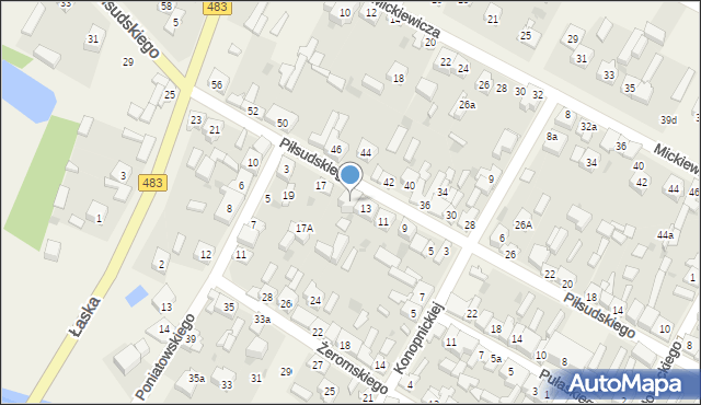 Szczerców, Piłsudskiego Józefa, marsz., 15, mapa Szczerców