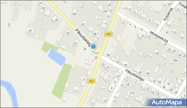 Szczerców, Piłsudskiego Józefa, marsz., 27, mapa Szczerców