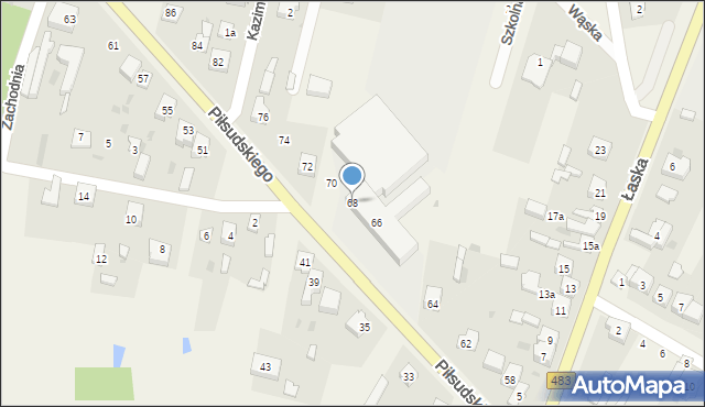 Szczerców, Piłsudskiego Józefa, marsz., 68, mapa Szczerców