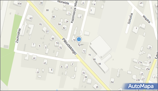 Szczerców, Piłsudskiego Józefa, marsz., 74, mapa Szczerców