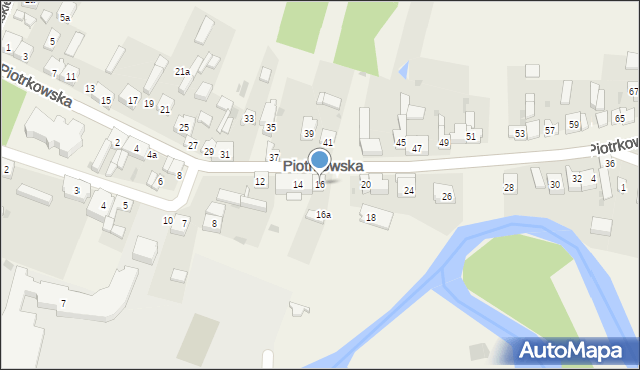 Szczerców, Piotrkowska, 16, mapa Szczerców