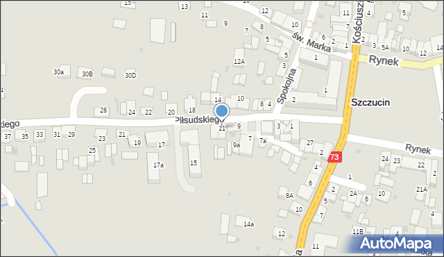 Szczucin, Piłsudskiego Józefa, marsz., 11, mapa Szczucin