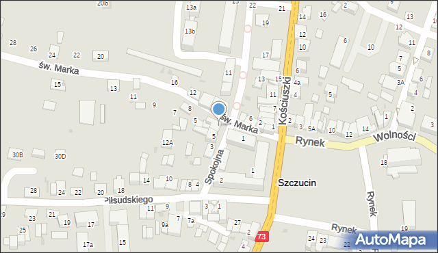 Szczucin, Piłsudskiego Józefa, marsz., 1a, mapa Szczucin