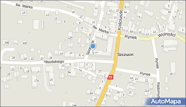 Szczucin, Piłsudskiego Józefa, marsz., 2, mapa Szczucin