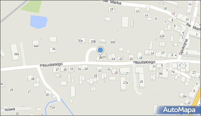 Szczucin, Piłsudskiego Józefa, marsz., 28, mapa Szczucin