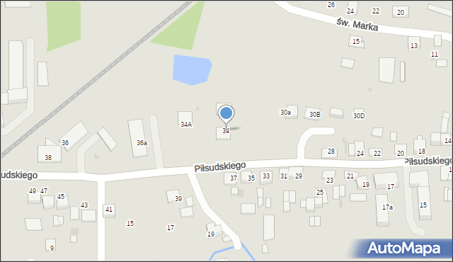 Szczucin, Piłsudskiego Józefa, marsz., 34, mapa Szczucin