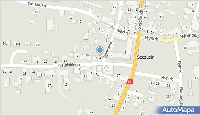 Szczucin, Piłsudskiego Józefa, marsz., 4, mapa Szczucin