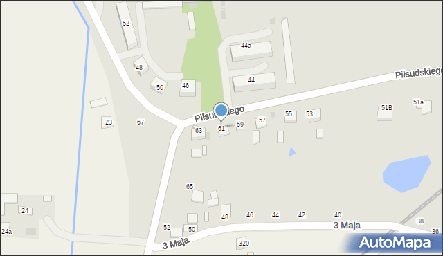 Szczucin, Piłsudskiego Józefa, marsz., 61, mapa Szczucin