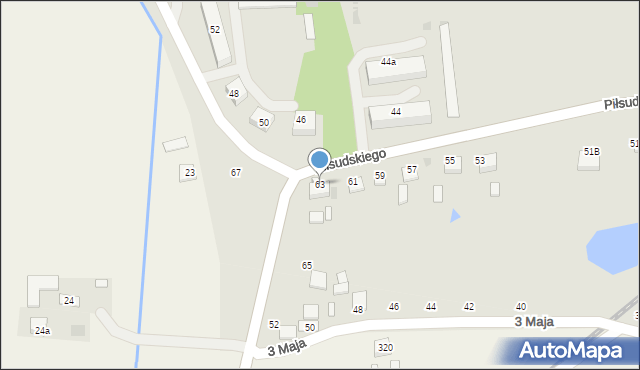 Szczucin, Piłsudskiego Józefa, marsz., 63, mapa Szczucin