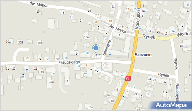 Szczucin, Piłsudskiego Józefa, marsz., 8, mapa Szczucin