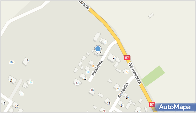 Szczytno, Piaskowa, 6, mapa Szczytno