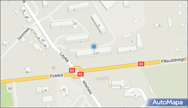 Szczytno, Piłsudskiego Józefa, marsz., 1, mapa Szczytno