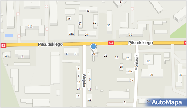 Szczytno, Piłsudskiego Józefa, marsz., 20, mapa Szczytno