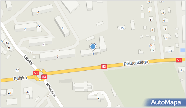 Szczytno, Piłsudskiego Józefa, marsz., 3, mapa Szczytno
