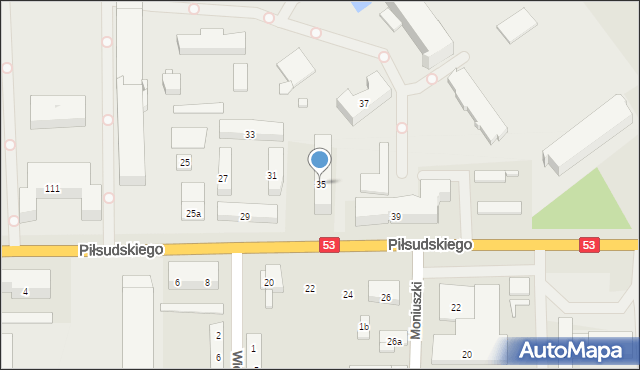 Szczytno, Piłsudskiego Józefa, marsz., 35, mapa Szczytno