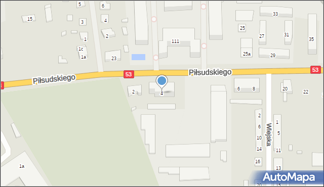 Szczytno, Piłsudskiego Józefa, marsz., 4, mapa Szczytno