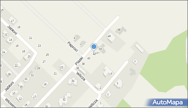 Szeligi, Piaski, 42, mapa Szeligi