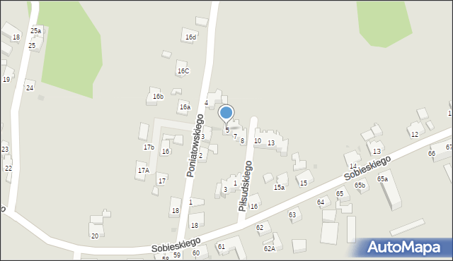 Szprotawa, Piłsudskiego Józefa, marsz., 5, mapa Szprotawa