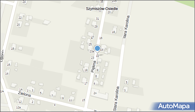 Szymiszów, Piękna, 12, mapa Szymiszów