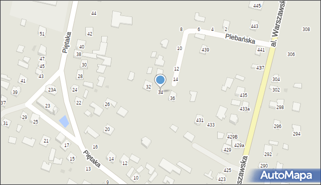 Tarnobrzeg, Piętaka Stanisława, 34, mapa Tarnobrzegu