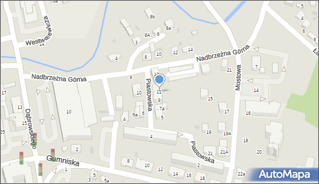 Tarnów, Piastowska, 11, mapa Tarnów