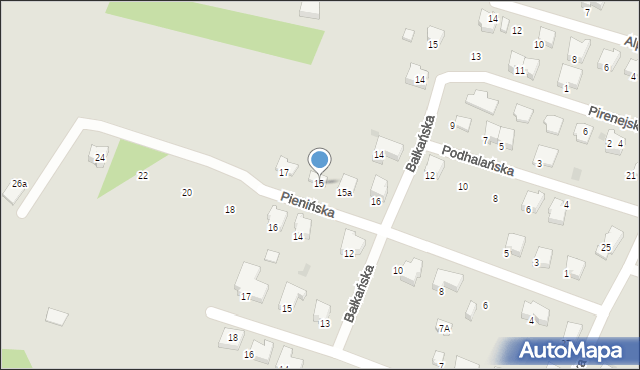 Tarnów, Pienińska, 15, mapa Tarnów