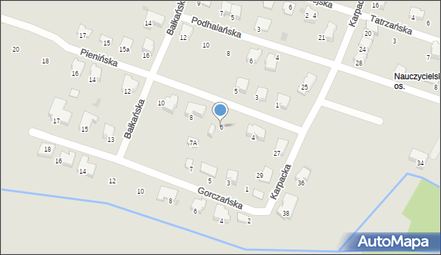 Tarnów, Pienińska, 6, mapa Tarnów